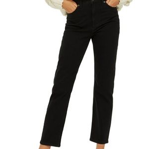 Topshop black straight jeans 28x32